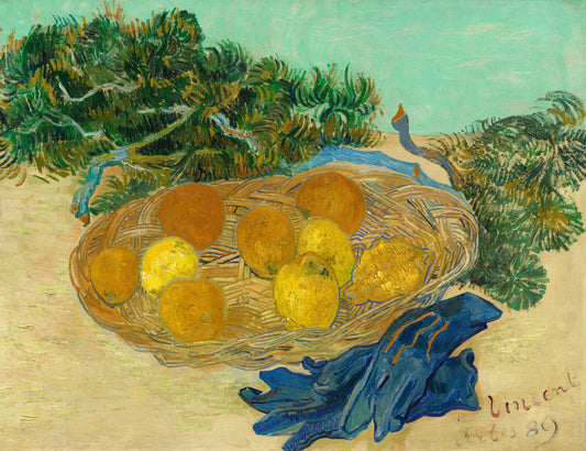 Naturaleza Muerta con Naranjas y Limones con Guantes Azules - Vincent Van Gogh (111 x 144cm)