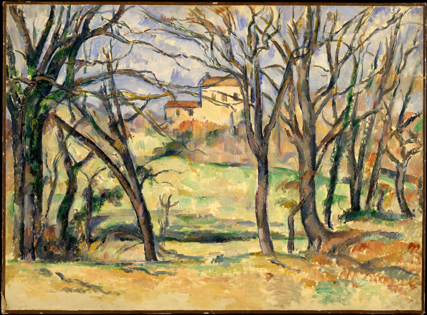 Árboles y Casas Cerca del Jas de Bouffan (64 x 47cm) - Paul Cézanne